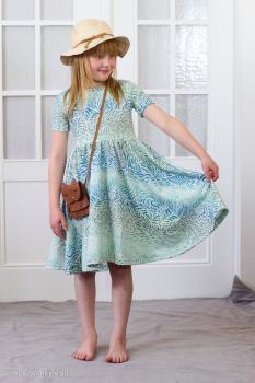 Preview: Jersey Breeze by Bienvenido Colorido Grün/Petroltöne auf Ecru